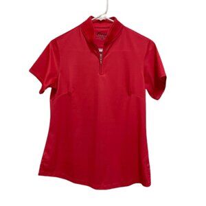Fringe red cool wicking golf/tennis/pickleball shirt.